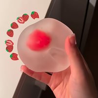 (HefengCL)Strawberry Mochi TPR Slow Rebound Balls, Stress Relief Toys, Ideal Holiday Gifts