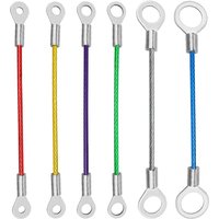 4PCS PVC Coated Stainless Steel Cable Hole End with 2mm Steel Wire Rope and Steel Wire Rope Processing Anti-Fall Safety Rope
