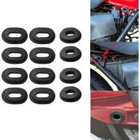 12Pcs/Set Motorcycle Body Side Cover Black Rubber Grommet Fairing Washer Bolts Fixed Rubber Ring Motorcycle Exterior Accessories