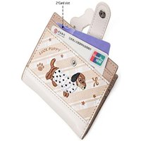 Casual Korean Style Embroidery Sausage Dog Wallet Purse Cartoon Coin Pouch Card Holder Ultra Thin PU Leather Card Holder Outdoor