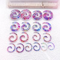 1PC Acrylic Punk Hip-Hop Style Snail Ear Stretching Plugs Blue Pink Yellow Dot Pattern Elegant Unique