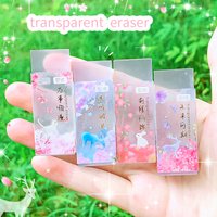 Kawaii Aesthetic stationery items School teacher gift Office Supplies classroom back to school flower Rubber transparent erasers