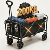 Heavy Duty Large Capacity Camping Wagon Cart Outdoor Foldable Folding Wagon Collapsible Camping Equipment For Beach Picnic