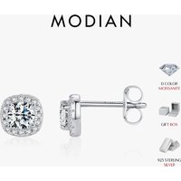 MODIAN D Color Moissanite Stud Earrings Brilliant Square Cut Lab Created Diamond 925 Silver Earrings For Women Wedding Jewelry