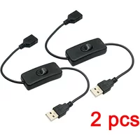 1/2 PCS USB Cable With Switch ON/OFF Extension Cable Toggle for USB Lamp Fan Power Supply Line Durable Adapter USB LED Headset