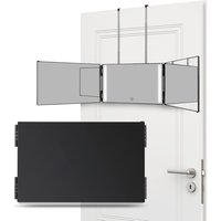 3 Way Makeup Mirror for Self Hair Cutting Rechargeable 360° Mirror with Lights Self Haircut Shave Mirror with Adjustable Hooks