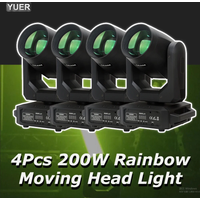 4Pcs/lot LED Moving Head Light 200W Beam+Spot+18 Rotating Prisms+Rainbow Effect Dj Dmx Stage Light Effect Light Disco Dj Bar