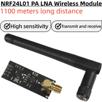 10-1pcs,NRF24L01+PA+LNA Wireless Module with Antenna 1100 Meters Long Distance