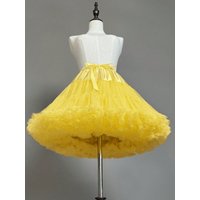 Women's Tutu Puffy Tulle Skirt Elastic Waist Chiffon Petticoat Princess Ballet Skirt Petticoat Bubble Skirt Adult White Skirt