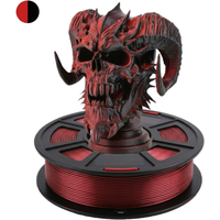 Silk PLA Filament 1.75mm,3D Printer Filament Dual Color Coextrusion Filament PLA,250g,Silk black red