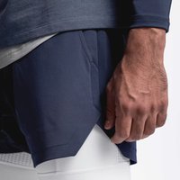 Men's Running Shorts 2 In 1 Fitness Sport Workout Training Shorts Breathable Quick Dry Double Layer Summer Beach Gym Shorts Men