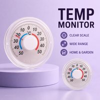 Household Pointer Round Plastic Thermometer Conveniently Attached on Doors Windows for Daily Ambient Temperature Reading
