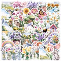 50PCS Spring Series Graffiti Stickers - Waterproof Decor for Water Cup, Computer & Plant Illustration RecordingYourLife Store