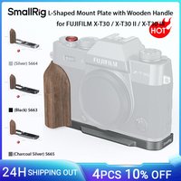 SmallRig X-T30 II L-Shaped Mount Plate with Wooden Handle for FUJIFILM X-T30 / X-T30 II / X-T30 III, with Shutter Button Cap