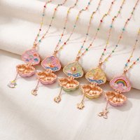For Women's Pentagram Cloud Cute Interesting Design Gift Necklace Colors Gold Opening Closing Phase Box Jewelry Pendant Necklace
