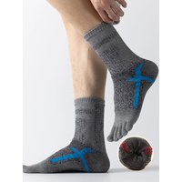 AliExpress VERIDICAL Thick Sport Five Finger Socks Man Cotton Geometry Sweat-Absorbing Damping Towel Bottom Terry Bike Outdoor Basketball Toe Socks