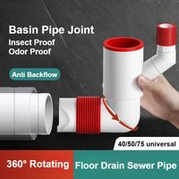 Anti-odor Floor Drain Pipe 360° Rotation Sewer Pipe Wall Drainage Insect Proof Anti Backflow Washing Machine Basin Pipe Joint