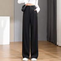 Pantalon décontracté ample taille haute pour femme, nouvelle collection printemps-été 2026, coupe droite, style coréen, tendance mode féminine