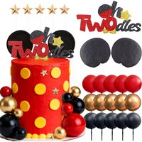 Mouse Cake Topper Oh Twodles Pink Bow Ears Cake Decorations for Girl Birthday Baby Shower Party Supplies
