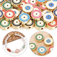 5Pcs Bohemia Style Eye Charm Alloy Round Beads Making Necklace Bracelet Designer Jewelry DIY Craft Accessories