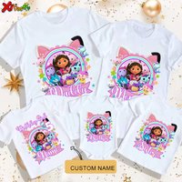birthday t shirt for girls personalized name Princess Family Matching Outfits Party Toddler Baby T-shirt Family Look 5 8 Years