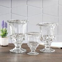 Clear Glass Flower Vase Stem Plant Jar Table Floral Display Decor Clear Glass Vase / Decorative Glass Vase / Elegant Glass Vase
