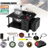 23000 U/min Elektrische Mini-Tischkreissäge Schneidemaschine 0-90° ° Winkelverstellbarer Fräser Holzbearbeitungs-DIY-Werkzeug für Makita 21V Akku