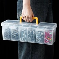 Transparent Multi-Grid Storage Box Reusable Organizer for Screws Wrenches Small Hardware