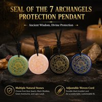 Natural Crystal Quartz Seven Archangels Amulet Necklaces Michael Men Seal of Solomon Talisman Necklace Protection Jewelry Collar