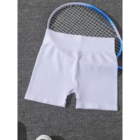 AliExpress NONE Women's Seamless Yoga Sports Shorts, Suitable For Gym Workout, Cycling, Running, White Tight Pants, Summer