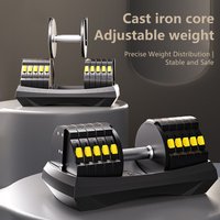 2026 New Adjustable Dumbbell System 6-in-1 Free Weights for Home Gym 50 lbs Single or 100 lbs Pair Strength Training Steel Black