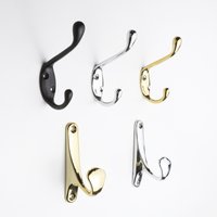 Metal Coat Hooks Wall Mounted Heavy Duty Dual Coat Rack Clothes Hanger With Screws for Hanging Hat Key Door Wall Hooks Bathroom