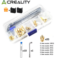 CREALITY 20 Pcs MK8 Brass Nozzle 0.2/0.4/0.6/0.8/1.0MM Extruder Head Nozzles For 1.75MM CR10 CR10S Ender-3 3D Printer Parts