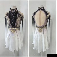 Girl Ice Skating Skirt Dres Spandex High Elasticity Professional Competition Skating Wear Thermal Warm Classic Rhinestone