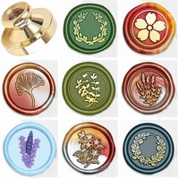 Classic Botanical series Wax Seal Stamp Heads Ginkgo Leaf Wreath Brass Sealing Wax Stamp Head Replacement Vintage Seal Head 25mm