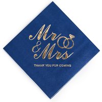 100 Pack of Paper Cocktail Napkins with Gold design,Formal Dinner, Anniversary, Wedding Napkins for Tables, Guestrooms, Restroom
