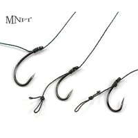 MNFT 12Sets Pre-tied Fishing Hooks with PE Line 6#-10# High Carbon Steel Barbed Fishhooks Carp Freshwater Fishing Tackle