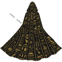 Hooded Cloak Unisex Cloak with Hood Ancient Egyptian Hieroglyphs Cloak Vampire Witch Cape Cosplay Costume