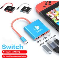 4K HDMI Adapter TV Docking Station for Nintendo Switch OLED USB 3.0 Type C Port Charging Dock Station with HDMI Output