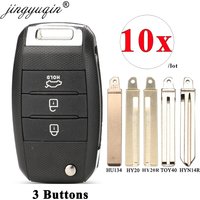 10pcs Flip Remote Car Key Shell For Kia K3 K4 K5 Sportage Carens Cerato Forte Rio Sorento Ceed Stonic Stinger Picanto Rondo Soul