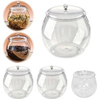 1.1/2.3/4/6L 1pc Flour Grains Candy & Cookie Plastic Jar Hard and Smooth Pot with Lids Clear Airtight Food Storage Canister