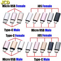 1pcs Micro USB Type-C To For Lightning USB C Male to Female Charging Adapter Plug For IPhone Samsung Android Smart Phone Tablet