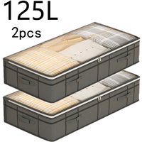 2 Pieces Large Capacity Desktop Organizer Boxes Clear Lid Design Dust & Moisture Proof Multi-use Storage Box for Desk Supplies