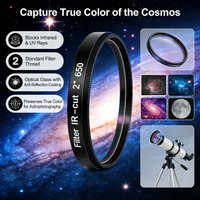 2 inch IR-Cut 650 Filter for Telescope Astrophotography Blocks UV Infrared Rays Preserves True Color for Deep Sky Imaging