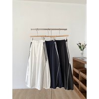 Trendy Sporty High Waist Drawstring Midi Skirt Women's Spring Summer Versatile Slimming Half Skirt City Commute Pure Color