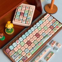 MiFuny Animal Summer Party Theme Keycaps Cute PBT Sub Keycap Cherry Profile/KOA/KCA Custom Key Caps for Mechanical Keyboard Gift