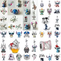Guitar Dog&Sloth&Flying Elephant&Mouse 925 Silver Bracelet Suitable for European Bracelet Women DIY Charm Fashion Jewelry Gift