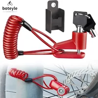 Universal Disc Brake Lock Bike Anti -Theft Disc Lock Mountain Road MTB Cycling Rotor Disc Brake Wheel Lock with Reminder Cable
