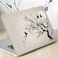 DIY Laptop Film, Birds Under the Cherry Blossom Tree with Bright Moon, Waterproof, Scratch Resistant, Crop 12 13 14 15.6 Inch,
