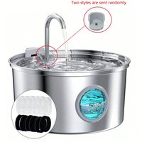 3.2L Stainless Steel Cat Water Fountain With 6 Filters & 3 Sponges, Automatic & Quiet, Keeps Water Clean